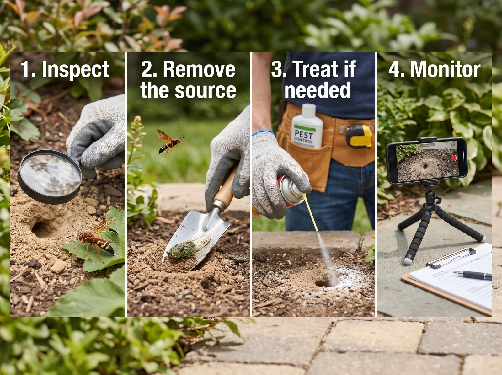 Cicada Killer Wasp — step-by-step removal plan