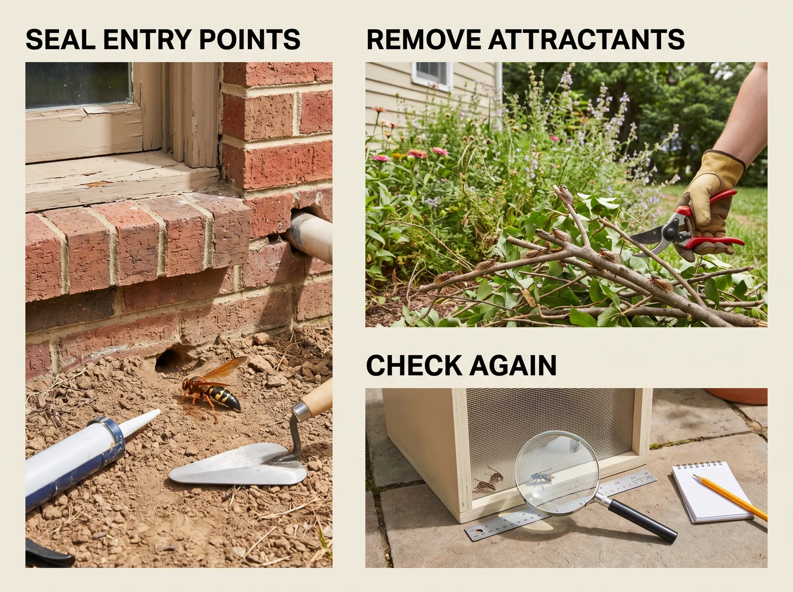 Cicada Killer Wasp — prevention and entry points